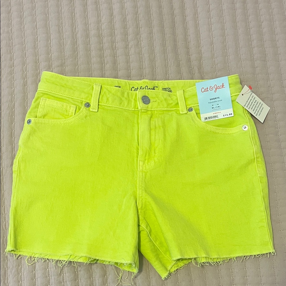 Cat & Jack kids Bright Yellow Jean Shorts